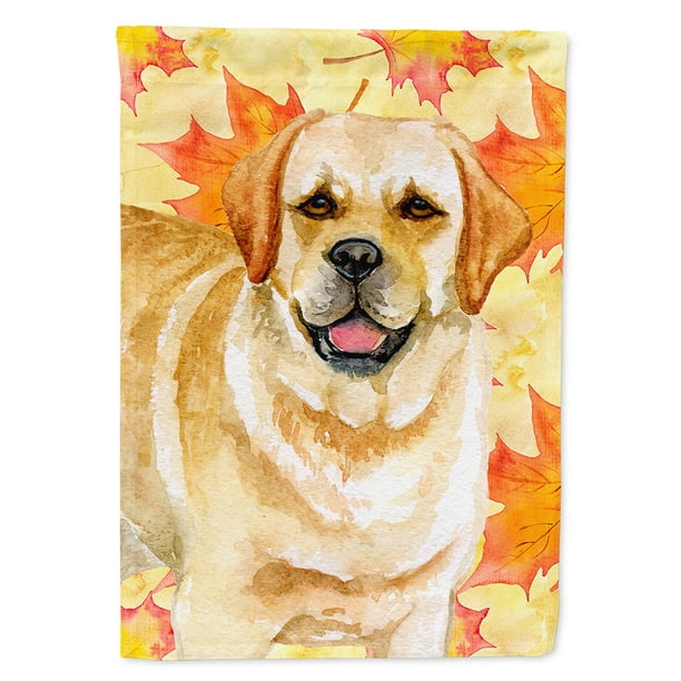 Yellow Labrador Retriever Autumn Decorative Flag